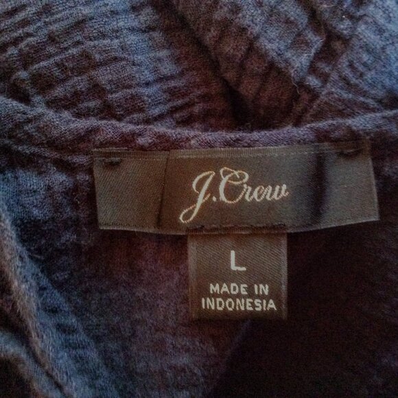 J. Crew Navy Blue Gauzy Ruffle Hem Strappy Coastal Cowgirl Sundress Size Large - Picture 3 of 5